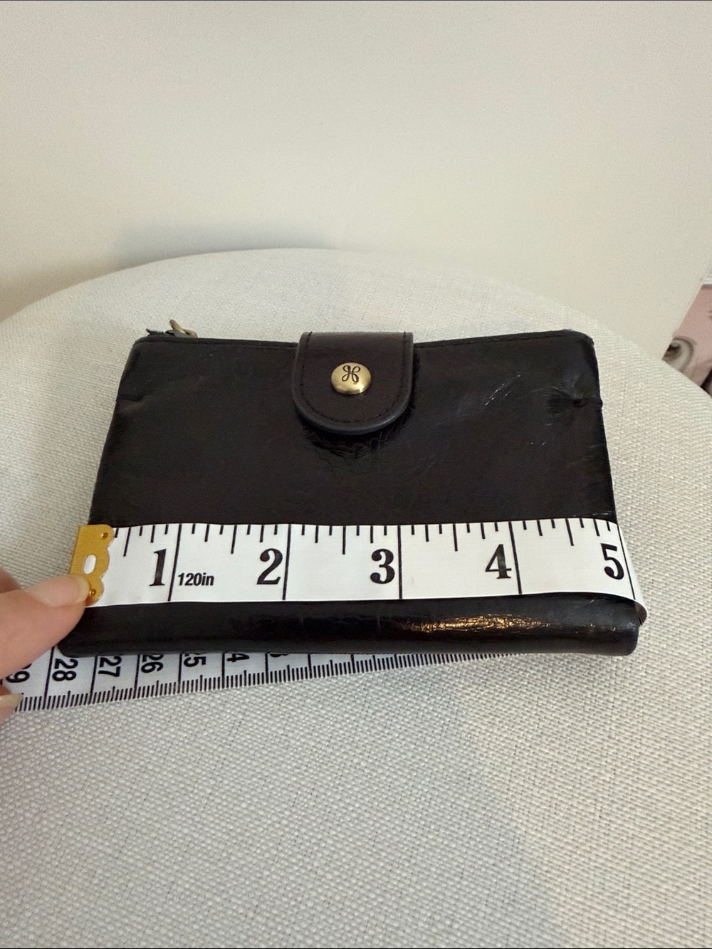 HOBO Black Patent Leather Snap & Zip Wallet - Picture 7 of 8